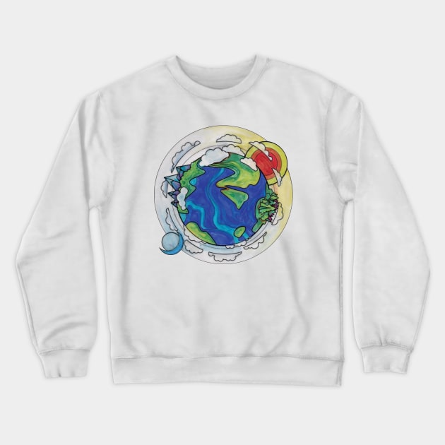 Earth Art Crewneck Sweatshirt by BeCreativeHere